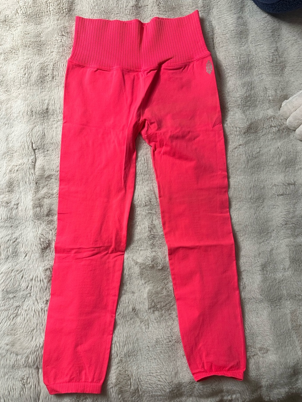 FP Movement by Free People Hot Pink Ribbed Waist Leggings